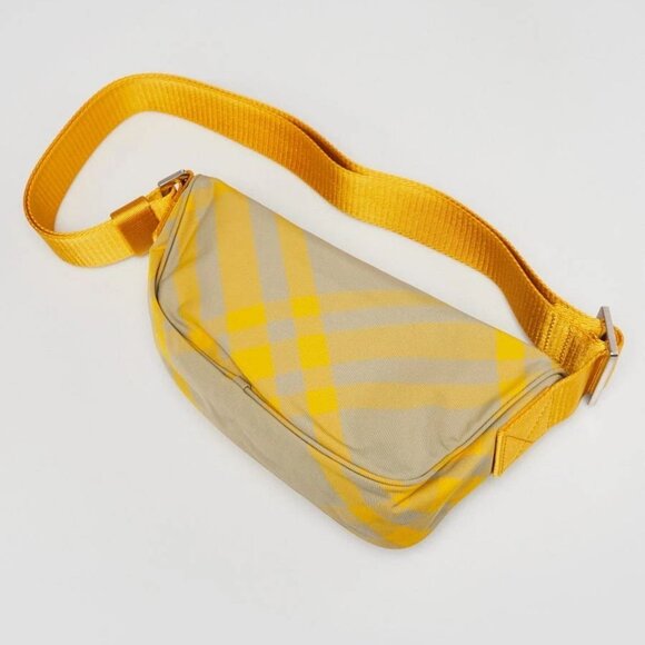 Burberry Yellow Check Nylon Shield Crossbody Bag - Picture 3 of 10